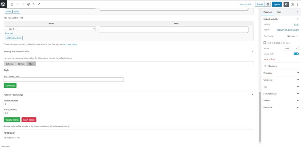 Rate my Post Pro: Add class for each post in post editor Rate my Post Pro: Add class for each post in post editor